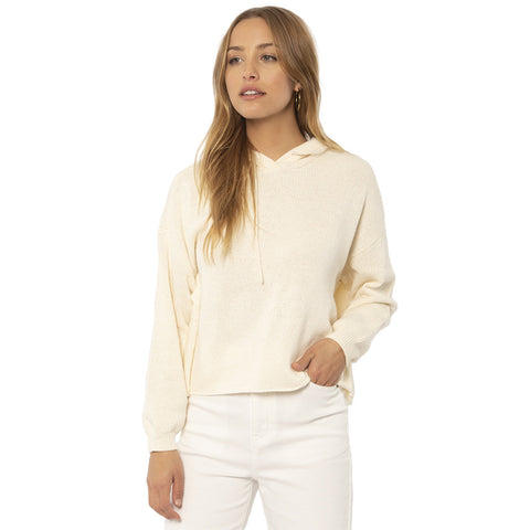 SisstrEvolution Marley Knit Hooded Sweater - Vintage White