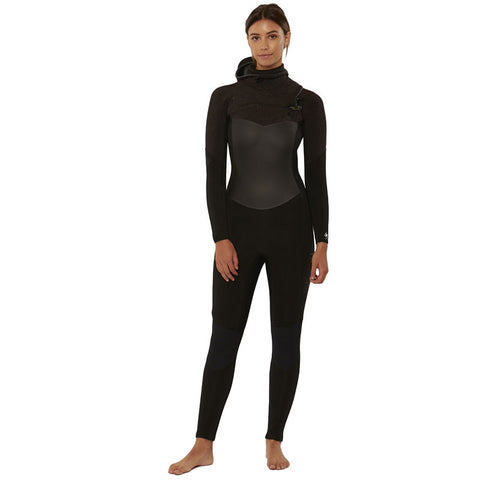 SisstrEvolution 7 Seas 5/4 Hooded Chest Zip Wetsuit - Black Heather