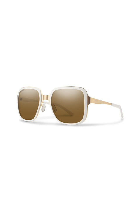 Smith Aveline Sunglasses - White Gold / Polarized Brown-Front side