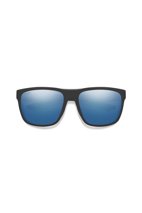 Smith Barra Sunglasses - Matte Black / Chromapop Glass Polarized Blue Mirror-Front