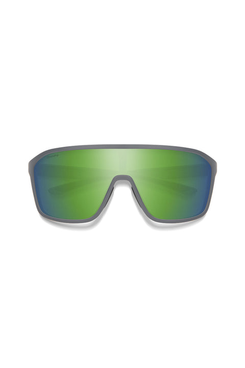 Smith Boomtown Sunglasses - Matte Cement / ChromaPop Polarized Green Mirror-Front