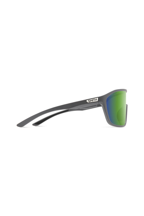 Smith Boomtown Sunglasses - Matte Cement / ChromaPop Polarized Green Mirror-Side