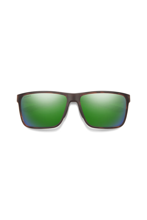 Smith Riptide Sunglasses - Matte Tortoise / ChromaPop Glass Polarized Green Mirror-Front