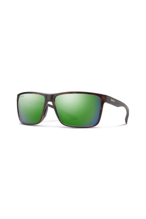 Smith Riptide Sunglasses - Matte Tortoise / ChromaPop Glass Polarized Green Mirror-Front side