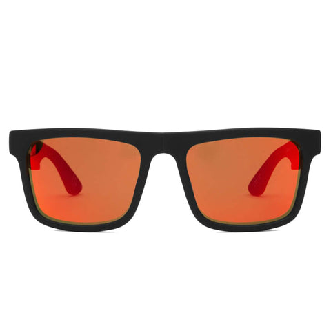 Spy Fold Sunglasses - Matte Black / Bronze Red Spectra