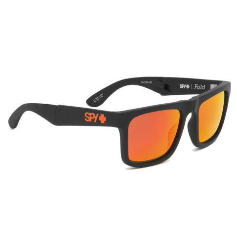 Spy Fold Sunglasses - Matte Black / Bronze Red Spectra