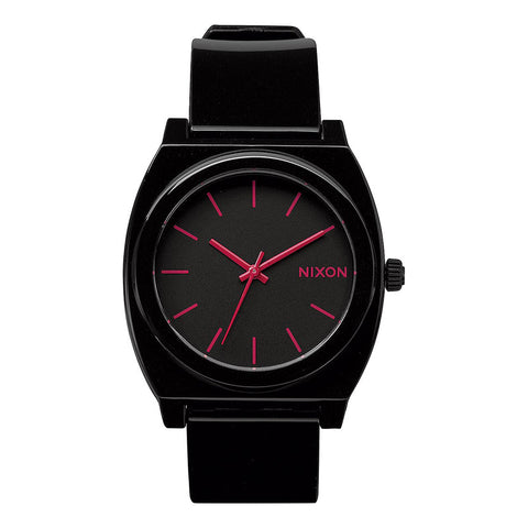 Nixon Time Teller P Watch - Black / Bright Pink