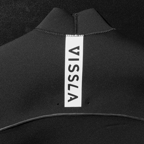 Vissla 7 Seas Power Seam 4/3 Chest Zip Wetsuit - Black - Back Neck Detail