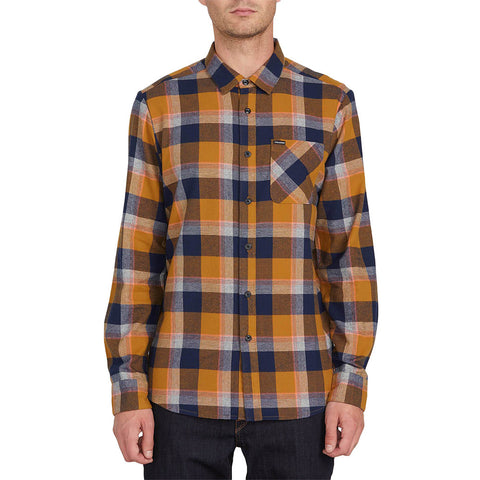 Volcom Caden Plaid L/S Flannel - Bronze