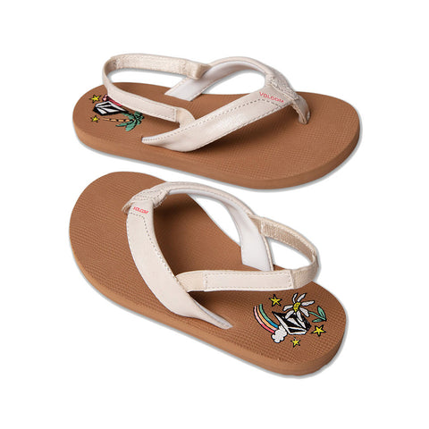 Volcom Little Girl Vicky Sandals - Star White