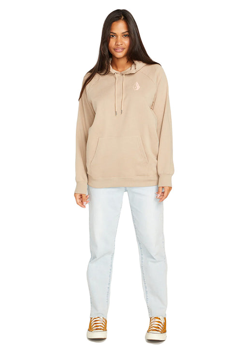 Volcom Truly Stoked Boyfriend Pullover Hoodie - Taupe