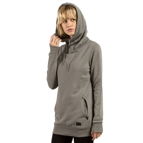 Volcom Walk On By High Neck Hoodie - Charcoal