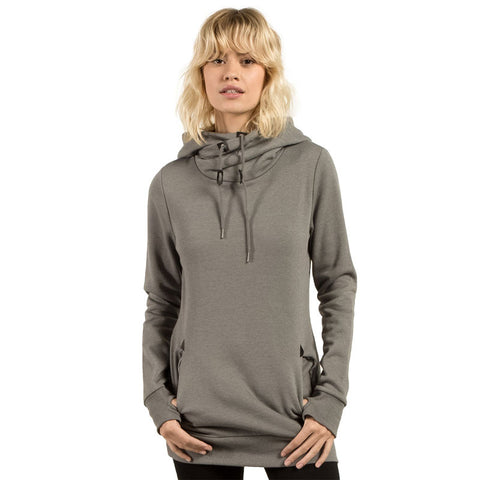 Volcom Walk On By High Neck Hoodie - Charcoal