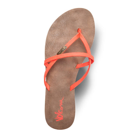 Volcom All Night Long Sandals - Electric Coral
