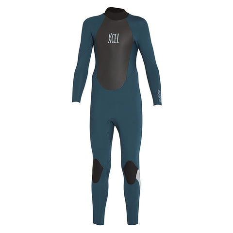 Xcel Youth Axis Back Zip 4/3 Wetsuit - Spruce / Fog Blue